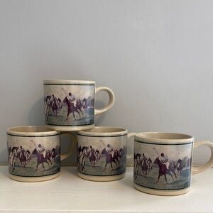 Polo Ralph Lauren Cream Polo Player Stoneware Mug - Set of 4